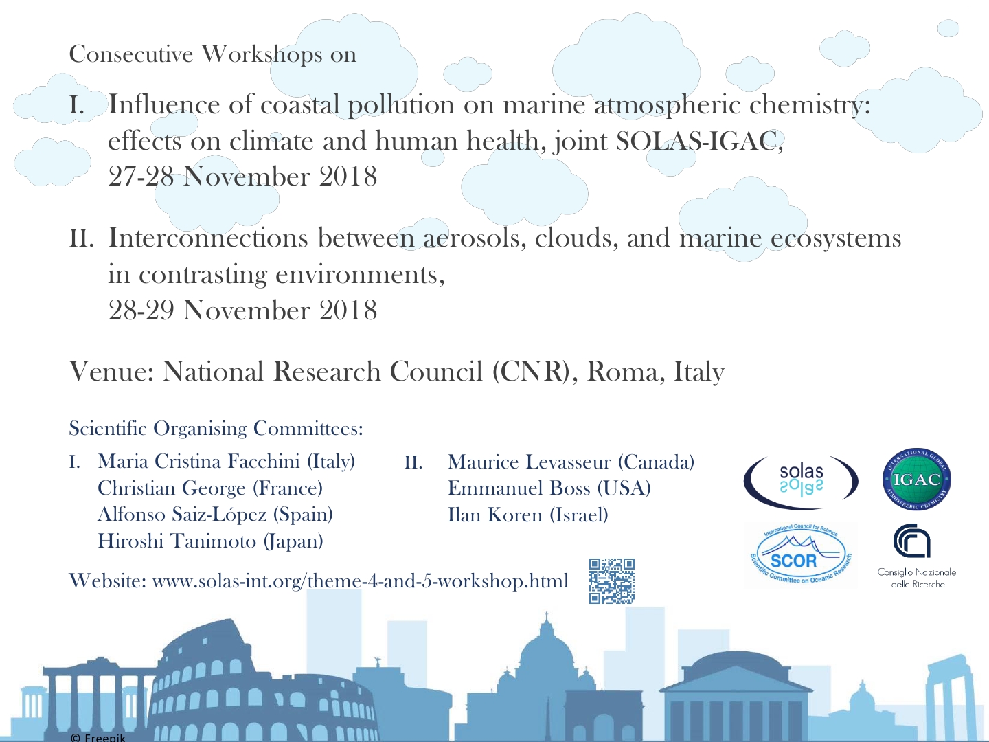 Workshop congiunto IGAC e SOLAS su Influence of Coastal Pollution on Marine Chemistry 