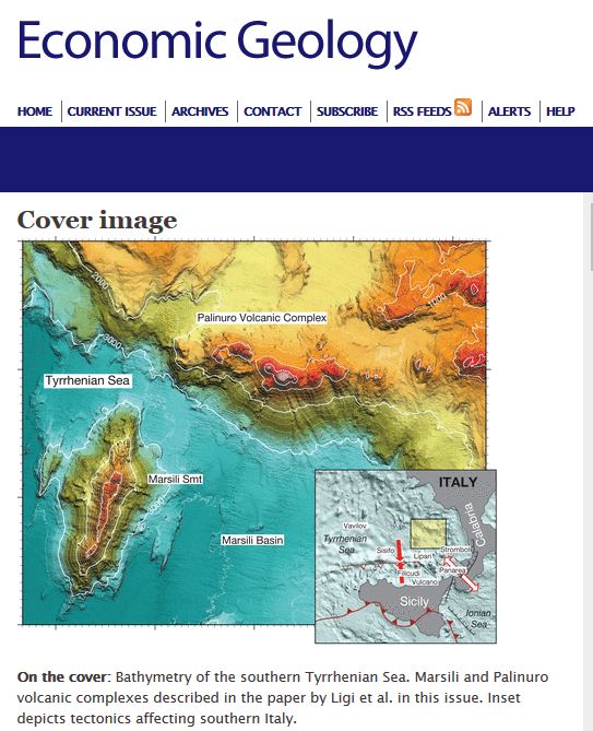 Cover di Economic Geology ad articolo Ismar