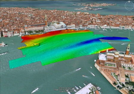 Bathymetry in front of St Mark's Square, Venice. Image courtesy: Kongsberg GeoAcoustics