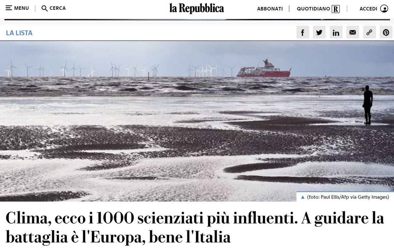 L’Agenzia Reuters stila la “Hot List” dei 1000 scienziati decisivi per la sfida al riscaldamento globale