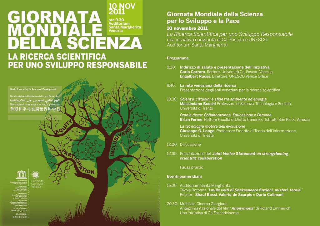 programma giornata mondiale della scienza