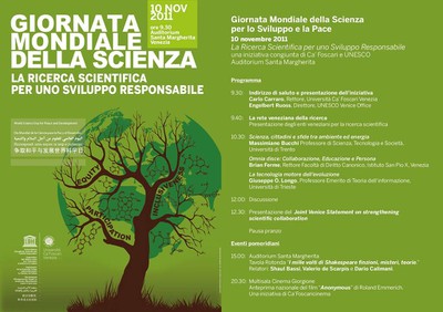 programma giornata mondiale della scienza