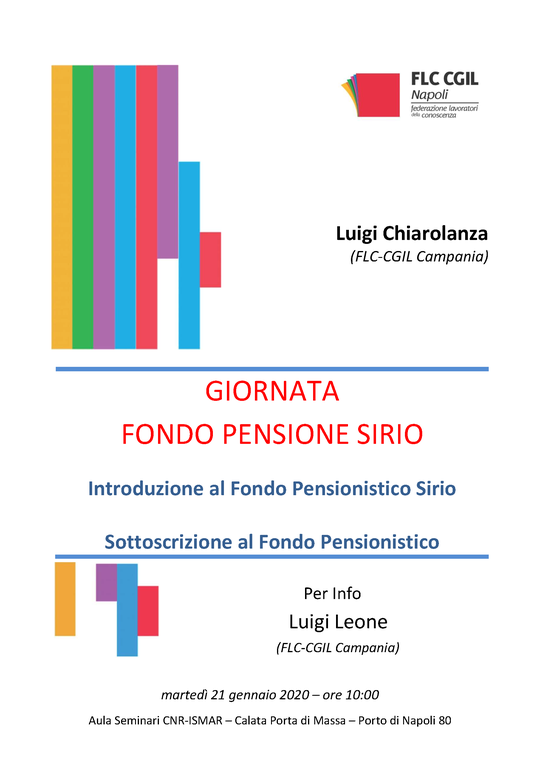 Locandina evento SIRIO