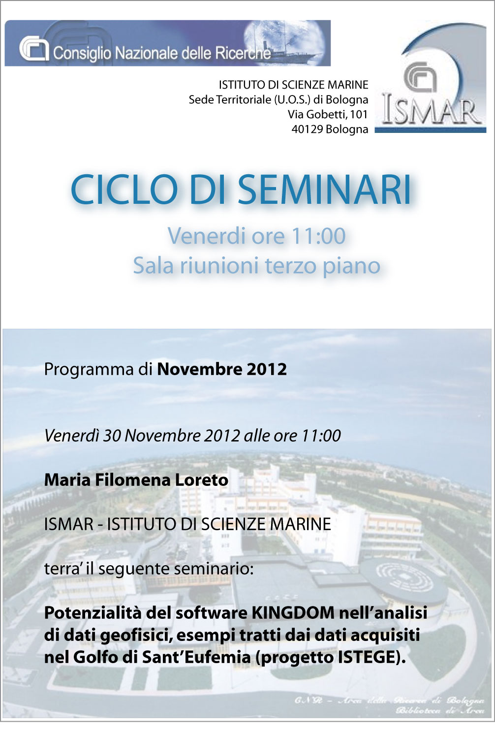 Locandina seminari novembre 2012