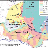 mappa della profondità dell’interfaccia acqua dolce-salata. Le aree ricadenti nella prima classe (0-5) metri sono ad alto rischio di desertificazione del suolo in quanto la contaminazione salina interessa direttamente i terreni coltivati